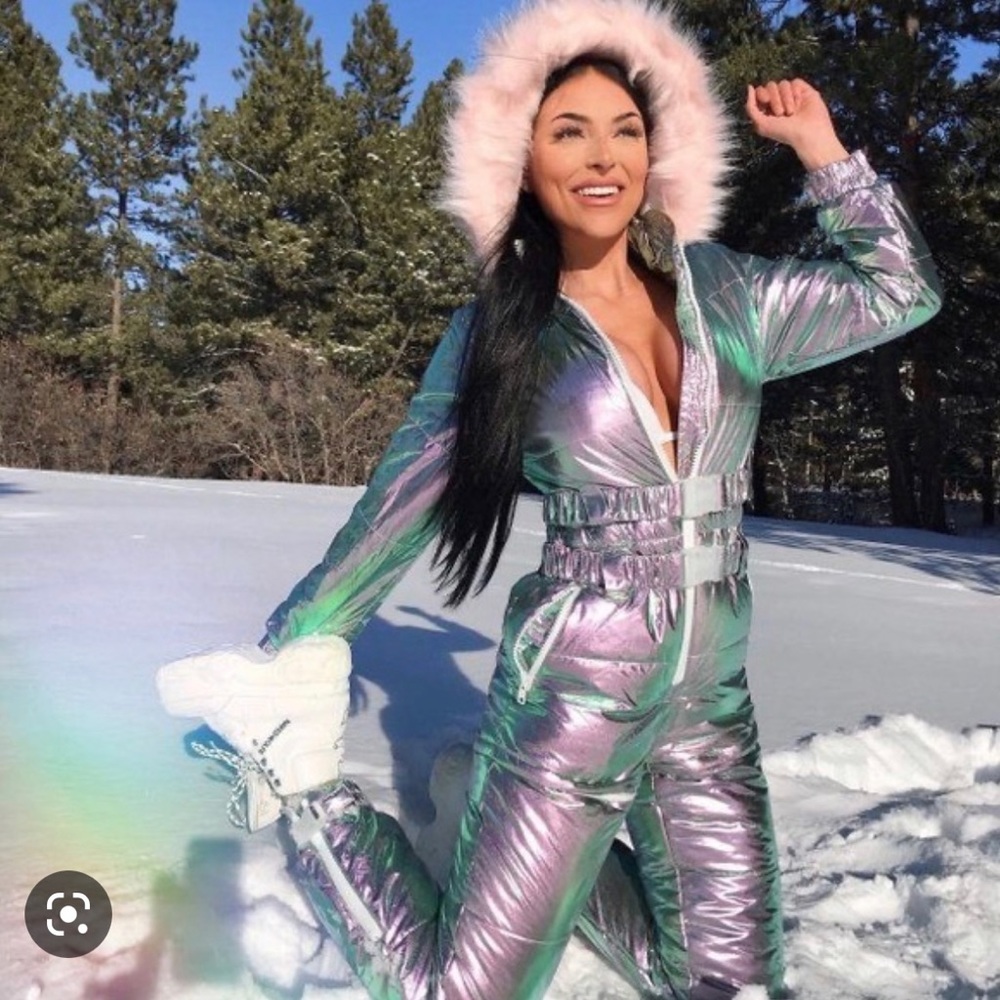 Club Exx Aurora Beam Holographic Snowsuit